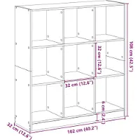 vidaXL Bibliothèque chêne sonoma 102x32x108 cm bois d'ingénierie