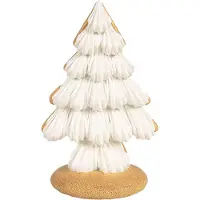 Clayre & Eef Décoration de Noël Sapins de Noël 13x10x21 cm Beige Polyrésine