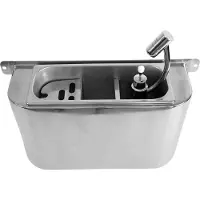 CombiSteel Évier pour cuillères à glace avec douchette pour cuillères à glace 410 x 120 x 270 mm avec orifice de vidange, raccordement d'eau et trop-plein