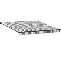 vidaXL Auvent rétractable Anthracite et blanc 4x3 m Tissu et aluminium