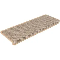 vidaXL Tapis d'escalier autocollants 15 pcs 65x21x4 cm Beige clair