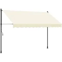 vidaXL Marquise rétractable Crème 300x150 cm Tissu et acier