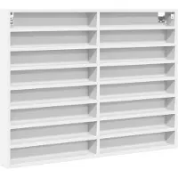 vidaXL Armoire à vitrine blanc 100x8,5x75 cm bois d'ingénierie