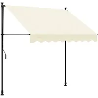 vidaXL Marquise rétractable Crème 200x115 cm Tissu et acier