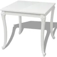 vidaXL Table de salle à manger 80x80x76 cm blanc brillant