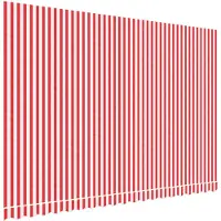 vidaXL Tissu de store rouge et blanc rayé 4,5x3 m