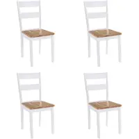 vidaXL Chaises de salle à manger 4 pcs. Blanc hévéa massif