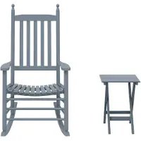 vidaXL Chaise à bascule avec table pliable gris bois massif peuplier