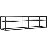 vidaXL Armoire TV blanc aspect marbre 160x40x40,5 cm verre trempé
