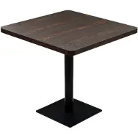 vidaXL Table de bistro MDF et acier Carré 80 x 80 x 75 cm Frêne foncé
