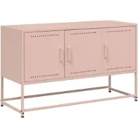 vidaXL Armoire TV rose 100,5x39x60,5 cm Acier