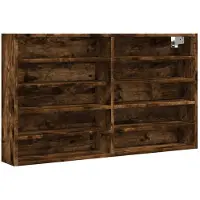 vidaXL Armoire à vitrine chêne fumé 100x15x58 cm bois d'ingénierie