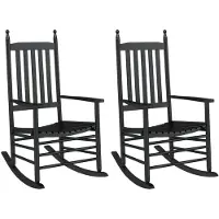 vidaXL Chaises à bascule avec sièges incurvés lot de 2 noir peuplier