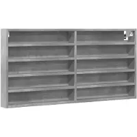 vidaXL Armoire à vitrine gris béton 100x8,5x50 cm bois d'ingénierie