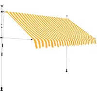 vidaXL Store rétractable manuel 300 cm Orange/Blanc rayé