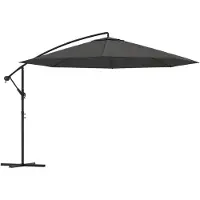vidaXL Parapluie avec mât en aluminium 350 cm Anthracite