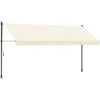 vidaXL Marquise rétractable Crème 400x150 cm Tissu et acier