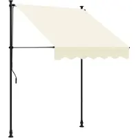 vidaXL Marquise rétractable Crème 150x150 cm Tissu et acier