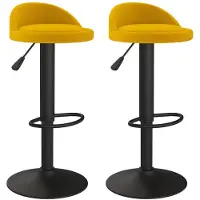 vidaXL Tabouret de bar 2 pcs. velours jaune