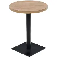 vidaXL Table de bistrot MDF et acier ronde 60 x 75 cm aspect chêne