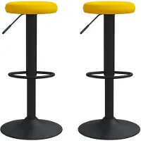 vidaXL Tabouret de bar 2 pcs jaune moutarde velours