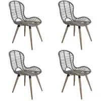 vidaXL Chaises de salle à manger 4 pcs. Marron Rotin naturel