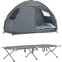 SoBuy OGS32-HG Tente 4-en-1 - Gris - 1 personne - 193x160x86cm