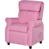 HOMCOM Canapé enfant avec repose-pieds réglable, 3-8 ans, rose, 58x53x70 cm