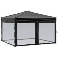 vidaXL Partytent pliable avec parois latérales 3x3 m noir
