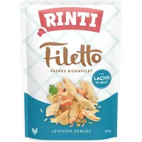 Rinti Lot Filetto en gelée 48 x 100 g pour chien - poulet, saumon