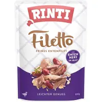 Rinti Lot Filetto en gelée 48 x 100 g pour chien - canard, cœur de canard