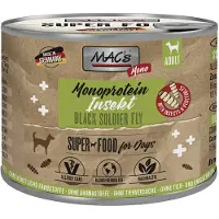 Mac'S Lot économique : 24x180g Monoprotein Insectes et Superfood nourriture humide pour chien