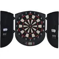 HOMCOM Jeu de fléchettes électronique avec 6 fléchettes noir + orange 8 joueurs A70-045
