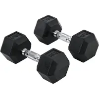HOMCOM HOMdotCOM Zeskantige dumbbells set van 2 x 10kg