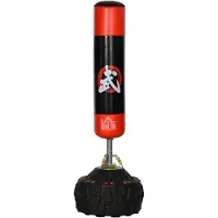 HOMCOM Sac de boxe sur pied adulte avec ventouse noir + rouge A91-110