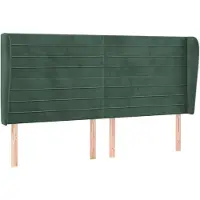vidaXL Tête de lit avec oreilles vert foncé 163x23x118/128 cm velours