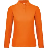 B&C PWI13 | Polo à manches longues pour femme ID.001 / 100 % piqué de coton - Couleur : orange - Taille : XL