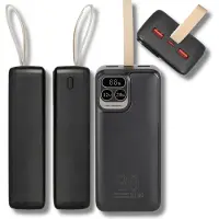Rivacase PB 30.000mAh Fast Charge/PD 3 ecrans LCD 20W Noir
