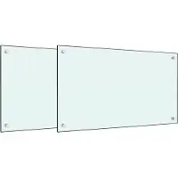 vidaXL Dossiers de cuisine 2 pcs. Blanc 70x60 cm verre trempé