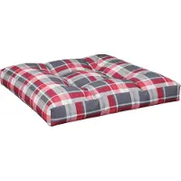 vidaXL Coussin de palette motif à carreaux rouge 80x80x12 cm tissu