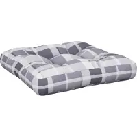 vidaXL Coussin de palette motif à carreaux gris 60x60x12 cm tissu