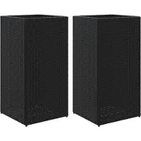 vidaXL Jardinières 2 pcs noir 40x40x80 cm résine tressée