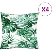 vidaXL Coussins de canapé lot de 4 motif de feuilles 50x50 cm tissu