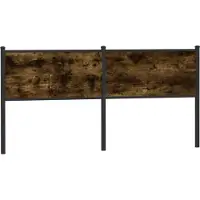vidaXL Tête de lit de rechange Chêne fumé 180 cm Matériau dérivé du bois et acier