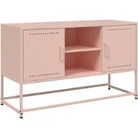 vidaXL Armoire TV rose 100,5x39x60,5 cm Acier