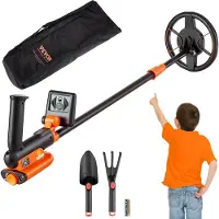 Vevor Détecteur de Métaux pour Enfants 15,2 cm Détecteur de Métaux Professionnel Réglable Bobine de Recherche Étanche IP68 Écran LCD Puce DSP Avancée Léger pour Juniors Recherche Pièces d'Or Trésors