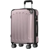 TRVLMORE Valise à main - 45L - Serrure TSA - Léger - Extensible - Trolley - 54x36x22cm - Rose Gold