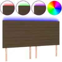 vidaXL Tête de lit LED brun foncé 180x5x118/128 cm Tissu
