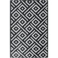 vidaXL Tapis d'extérieur ARAKIL blanc et noir 120x180 cm PP