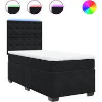 vidaXL Lit boxspring avec matelas noir 100x200 cm velours